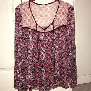 Designed, long sleeve blouse.